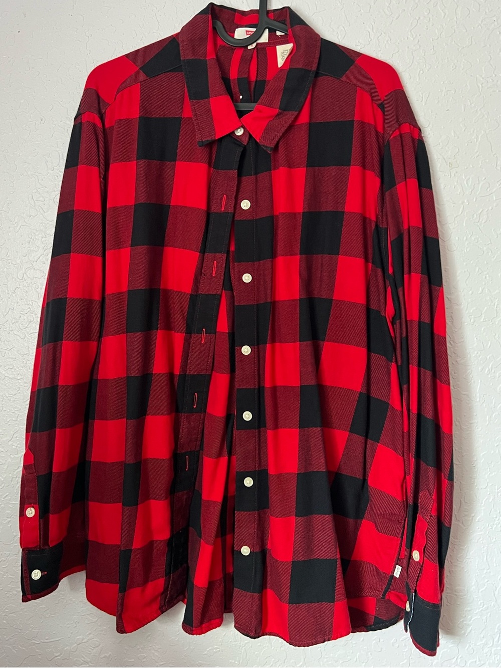 Red and Black Buffalo Plaid Button-Down Shirt
